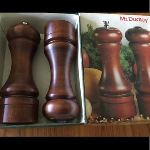 NIB Mr. Dudley Salt and Pepper Shakers, Wooden